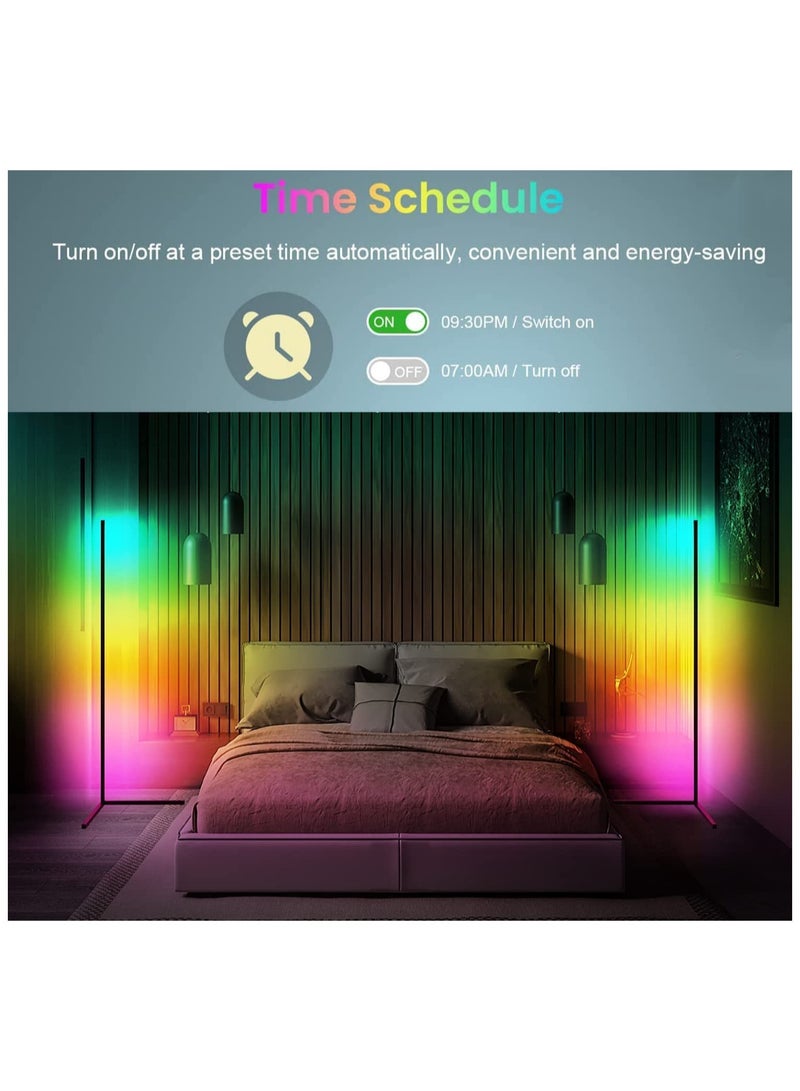ELTRAZONE Corner Floor Lamp Smart RGB Adjustable Brightness, Color Changing LED Minimalist Nordic Floor Lamp App Control Alexa, Light for Living Room Decor, for Party - Image 4
