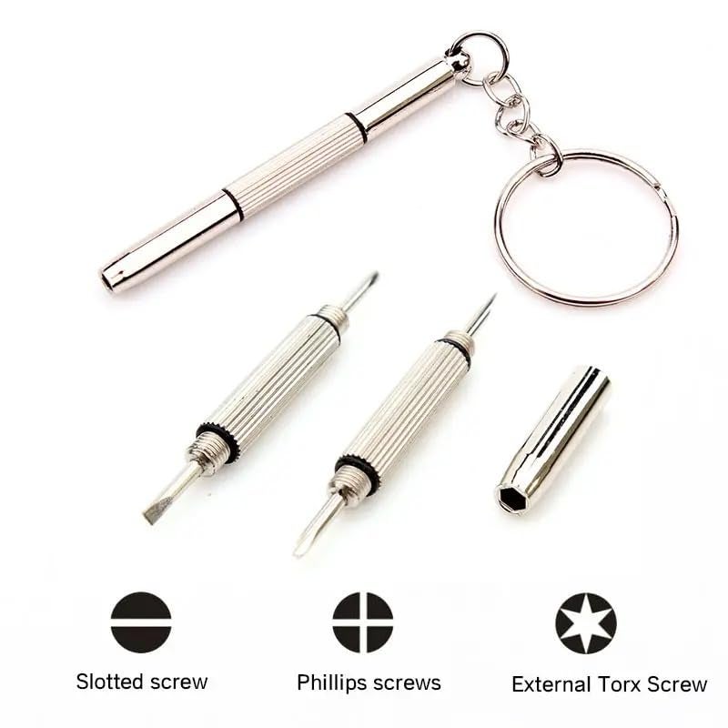 BLAPOXE BLAPOXE 3 In 1 Screwdriver Phone Watch Eyeglass Repair Screwdriver Kit with Keychain Portable Hand Tools Cross Star Pack of 2  - Image 4