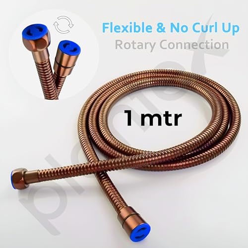 Plantex Hose Pipe For Toilet/304 Grade Stainless Steel Health Faucet Pipe/Hand Shower Pipe/Shower Hose Pipe - Pack Of 1 (Rose Gold), 100X2 Cm - Image 2