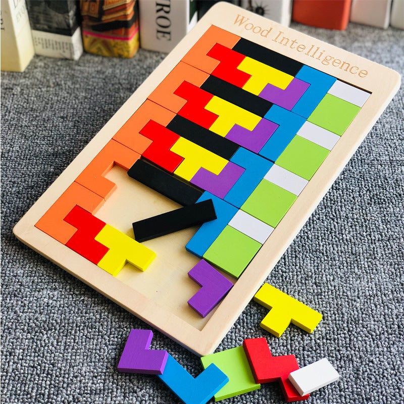Tetris Manufacturers Wooden Puzzle Wooden Building Block Game Puzzle Children'S Educational Toys - Image 4