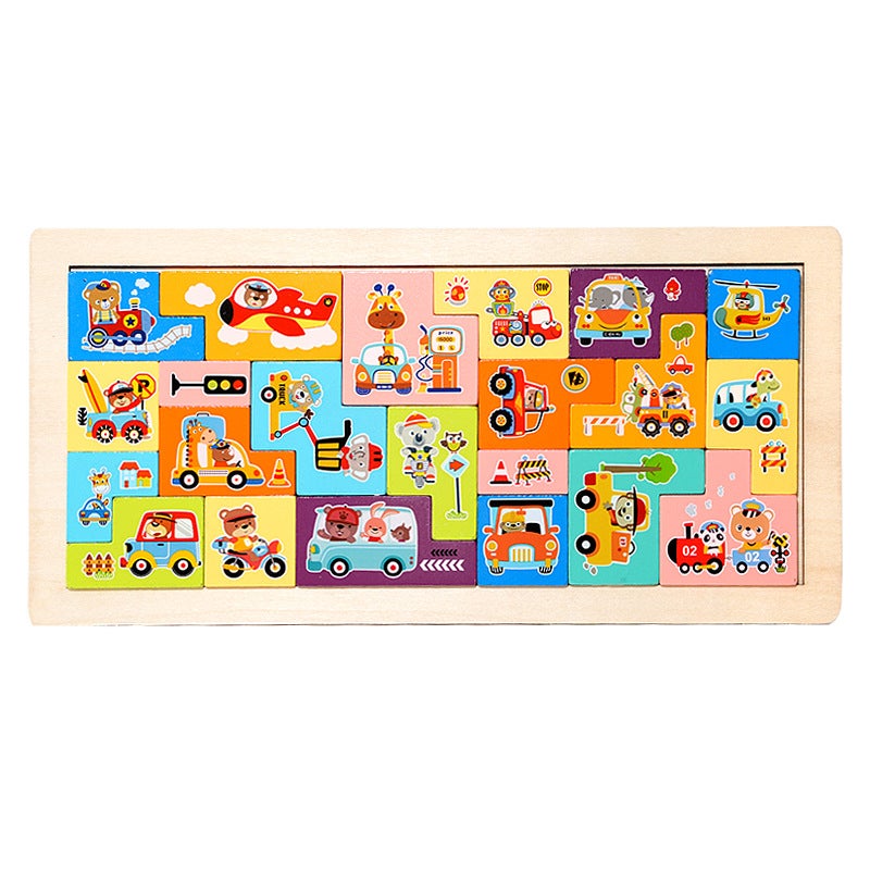 Tetris Manufacturers Wooden Puzzle Wooden Building Block Game Puzzle Children'S Educational Toys - Image 1