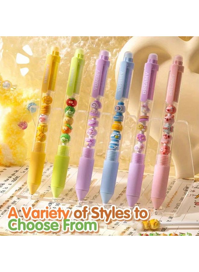 Erasable Pens With Long Doll Design Green Yellow Medium Tip Plastic Cute Stationery - Image 5