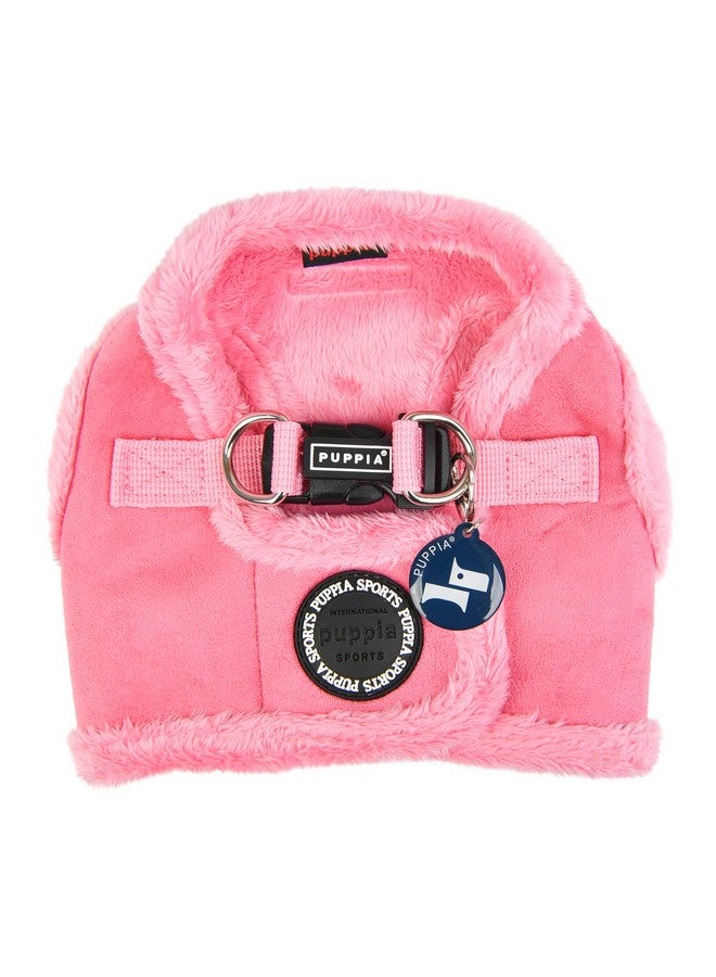 Puppia Terry Vest Dog Harness Step-in Winter Suede Warm No Choke No Pull Training Walking for Small and Medium Dog, Pink, Large - Image 1
