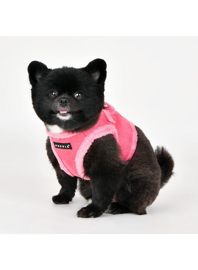 Puppia Terry Vest Dog Harness Step-in Winter Suede Warm No Choke No Pull Training Walking for Small and Medium Dog, Pink, Large - Image 5