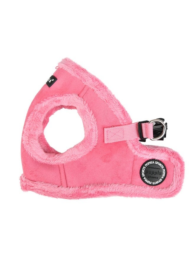 Puppia Terry Vest Dog Harness Step-in Winter Suede Warm No Choke No Pull Training Walking for Small and Medium Dog, Pink, Large - Image 3