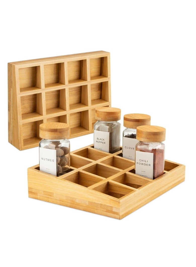 general Seasoning storage box kitchen organizer rack desktop spice divider box household condiment storage box - Image 1