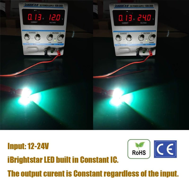 KISLED 12-24V Super Bright 194 912 921 168 175 2825 W5W T10 LED Bulbs with Projectors for Side Marker Cargo High Mount 3rd Brake Lights, Xenon White - Image 4