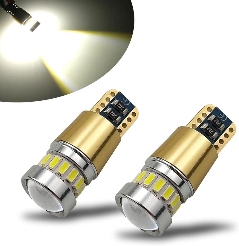 KISLED 12-24V Super Bright 194 912 921 168 175 2825 W5W T10 LED Bulbs with Projectors for Side Marker Cargo High Mount 3rd Brake Lights, Xenon White - Image 1