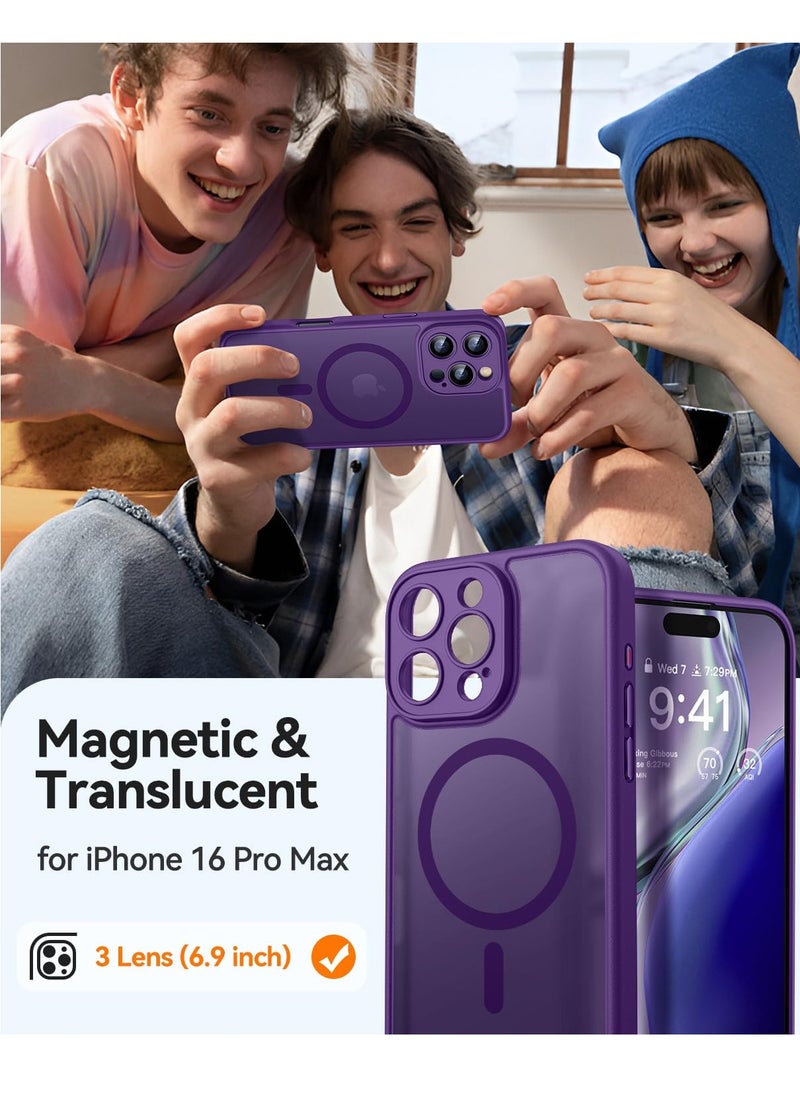 Magnetic Compatible with iPhone 16 Pro Max Case, Upgraded [Full Camera Protection] [Compatible with Magsafe] [Translucent Matte] Shockproof Protective Phone Case Cover 6.9 Inch - Deep Purple - pzsku/Z5B9A70F8A6D767F615EAZ/45/_/1733565014/50801273-c455-48c2-a614-8d1f2afa5202