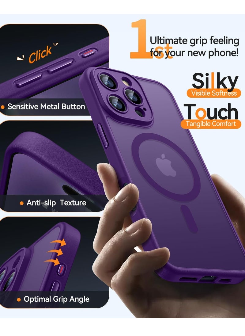 Magnetic Compatible with iPhone 16 Pro Max Case, Upgraded [Full Camera Protection] [Compatible with Magsafe] [Translucent Matte] Shockproof Protective Phone Case Cover 6.9 Inch - Deep Purple - pzsku/Z5B9A70F8A6D767F615EAZ/45/_/1733565054/259ef48c-0b4e-4628-aa8b-69a2e915590c