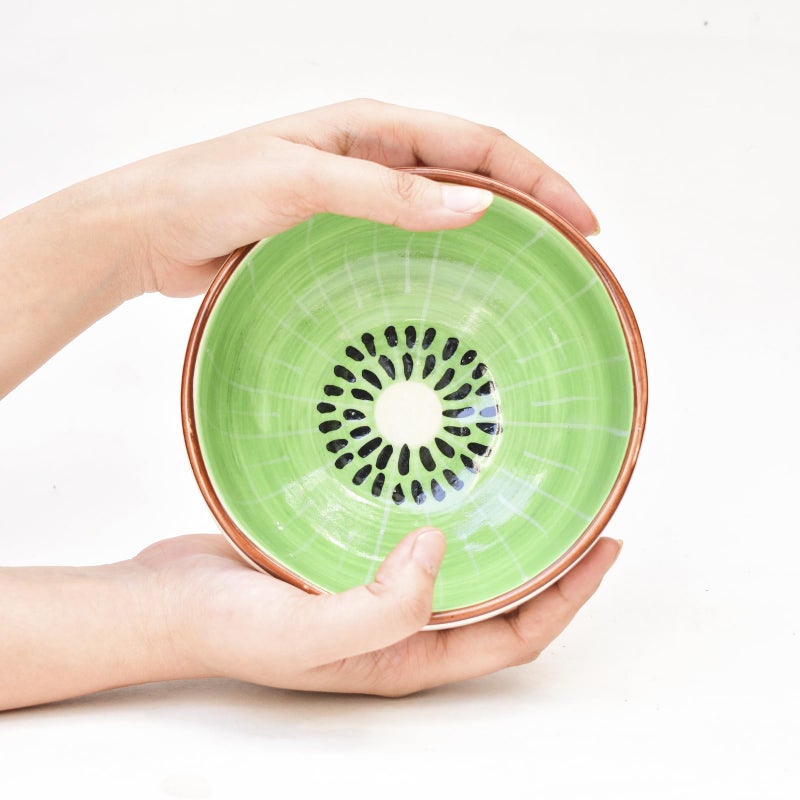 QSHI Studio Adorable Handmade - Kiwi 300ML Ceramic Bowl Dishwasher & Microwave Safe Bowl Mixing Bowl for Snacks, Pasta, Rice, Dal, Fruits, Salad, Noodles, Maggi Speckle (Set of 1) - Image 2