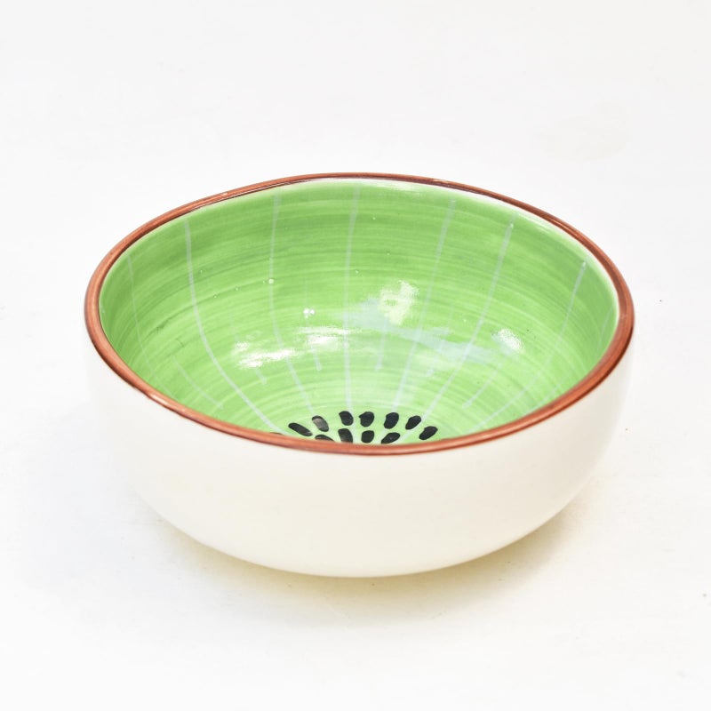 QSHI Studio Adorable Handmade - Kiwi 300ML Ceramic Bowl Dishwasher & Microwave Safe Bowl Mixing Bowl for Snacks, Pasta, Rice, Dal, Fruits, Salad, Noodles, Maggi Speckle (Set of 1) - Image 4