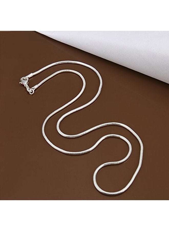 Goldenchen 5 Pieces 925 Sterling Silver 2mm Snake Chain Necklace Jewelry 16 Inch Silver - Image 4