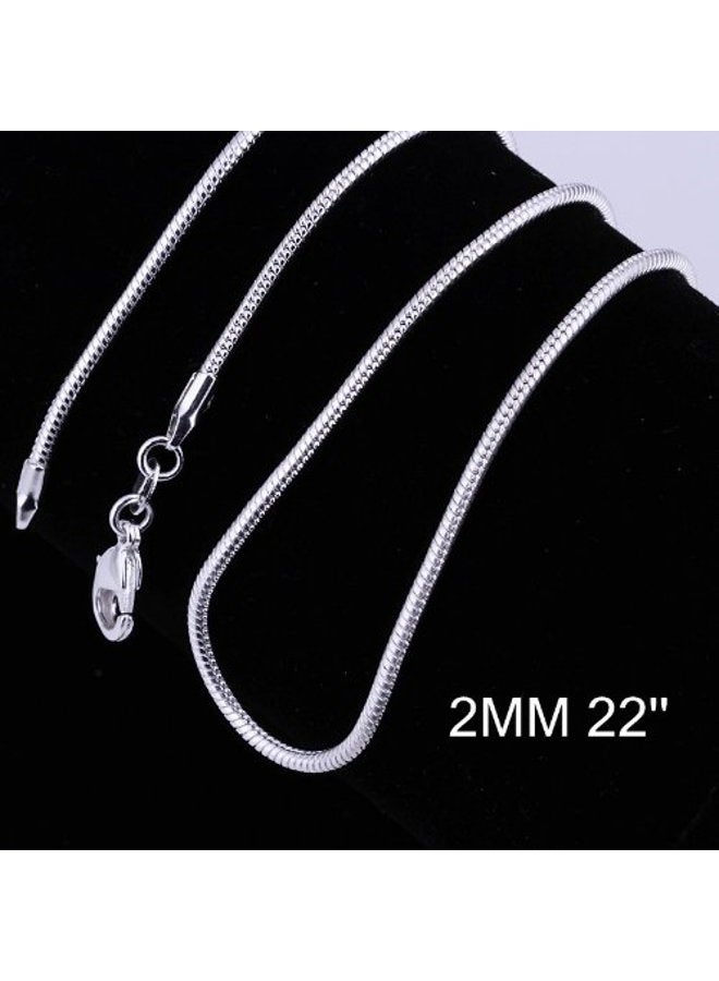 Goldenchen 5 Pieces 925 Sterling Silver 2mm Snake Chain Necklace Jewelry 16 Inch Silver - Image 2
