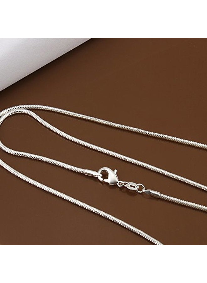 Goldenchen 5 Pieces 925 Sterling Silver 2mm Snake Chain Necklace Jewelry 16 Inch Silver - Image 5