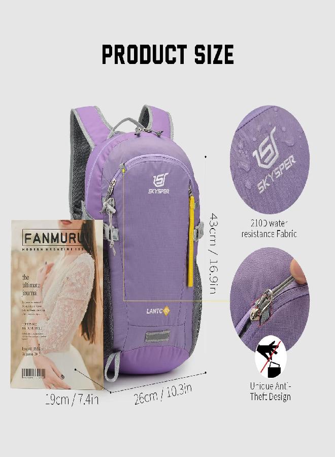 SKYSPER SKYSPER Small Hiking Backpack, 20L Lightweight Travel Backpacks Waterproof Hiking Daypack for Women Men(Purple)  - Image 5