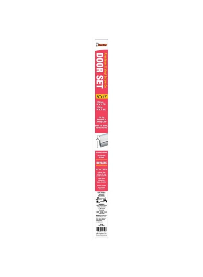 Frost King Aluminum and Vinyl Screw-On Door Weatherstrip Grey 3/4 Inch x 17 ft VA17H - Image 1
