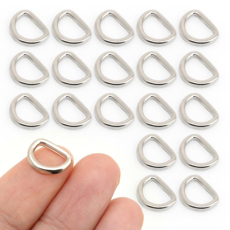 CRAFTMEMORE 38 or 12 Inch Tiny DRing Findings Metal Welded D Rings for Zipper Puller Lanyard Purse Making DIY Craft 50pcs Silver 38 Inch