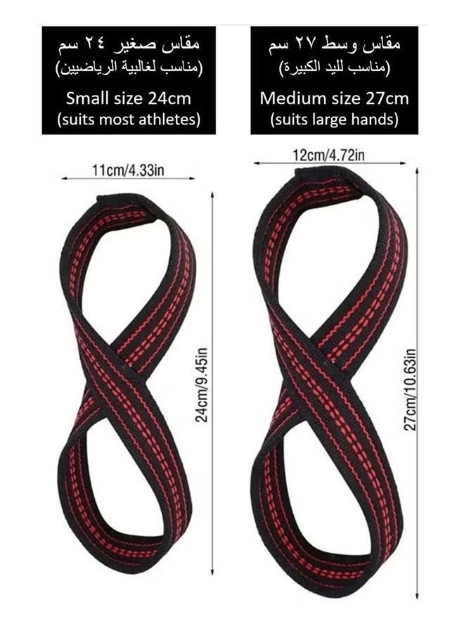BELANO Figure 8 Lifting Straps for Weightlifting, Non-Slip Heavy Duty Gym Wrist Wraps with Cuffs, Grip Support for Deadlifts & Power Training - Image 2