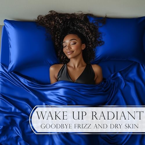 DECOLURE Satin Bed Sheets - 4 Piece Luxury Silky King Size Bedding Set - Softer Than Silk, Wrinkle-Free with 15” Deep Pocket Fitted Sheet, Perfect for Hair & Skin, Gifts for Women (Blue) - Image 4