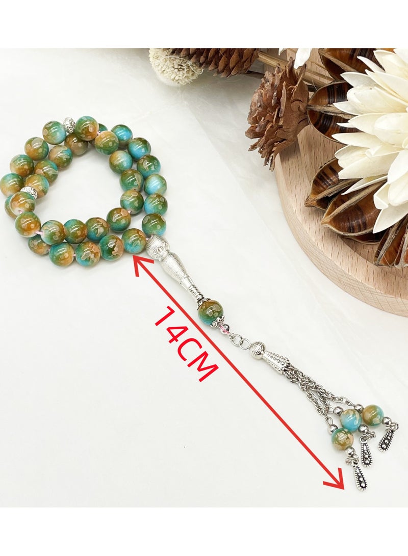 33 Natural Jade Prayer BeadsTasbih/10mm - Image 2