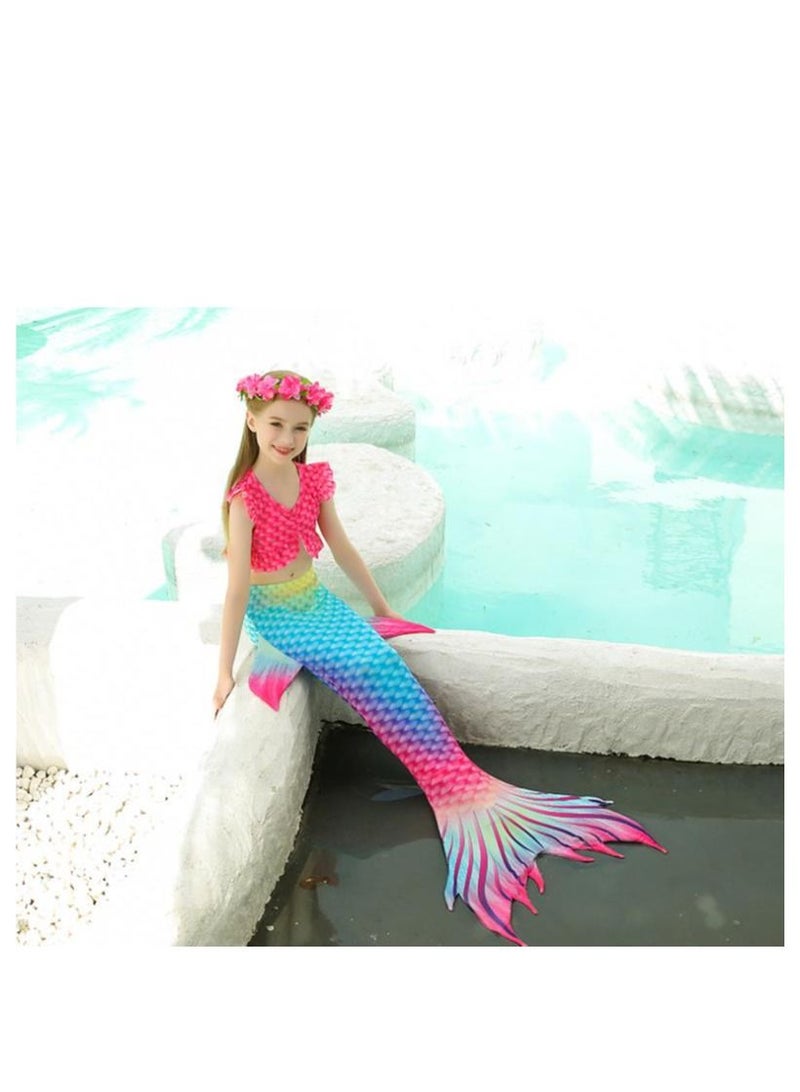 Y&D 3-Piece Mermaid Bathing Swimsuit Set 110cm-150cm - Image 1