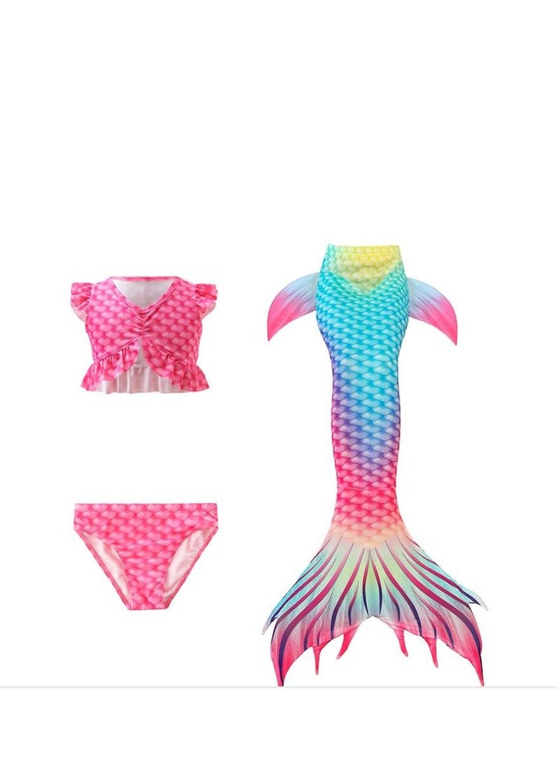 Y&D 3-Piece Mermaid Bathing Swimsuit Set 110cm-150cm - Image 2
