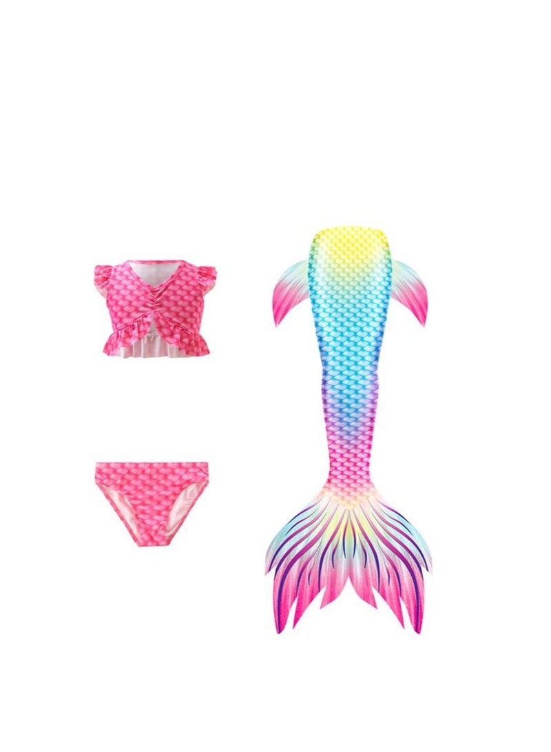 Y&D 3-Piece Mermaid Bathing Swimsuit Set 110cm-150cm - Image 3