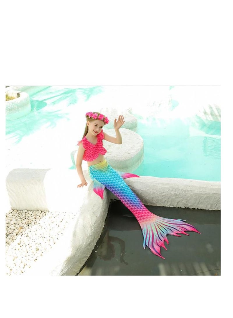 Y&D 3-Piece Mermaid Bathing Swimsuit Set 110cm-150cm - Image 4