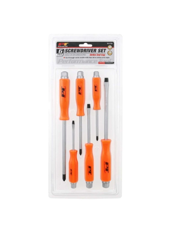 ACE 6-Piece Strike End Cap Screwdriver Set Orange and Silver 40.894 x 17.78 x 2.54 cm W1729  - Image 2
