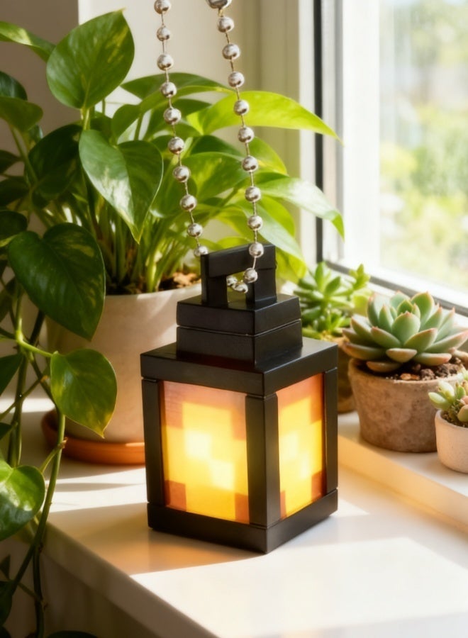Minecraft Pixelated Lantern Keychain Night Light USB Rechargeable Portable LED Lamp for Bedroom Travel and Collectors - Image 4