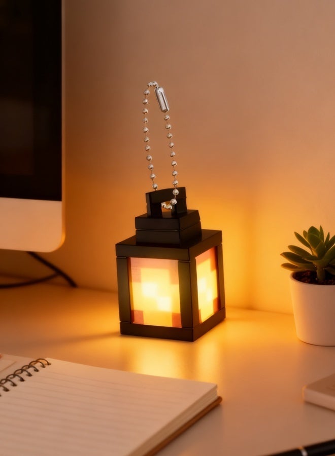 Minecraft Pixelated Lantern Keychain Night Light USB Rechargeable Portable LED Lamp for Bedroom Travel and Collectors - Image 3