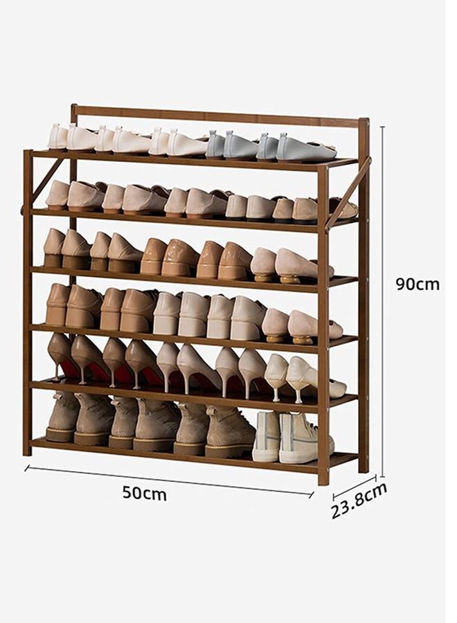 Generic FFD Wooden Foldable Shoe Rack Cabinet Multi Layer Storage Organizer Freestanding Bench Boot Storage Shelf Entryway Shoe Tower Shelf Multi Function Storage Shelf    (6 Floor) - Image 4
