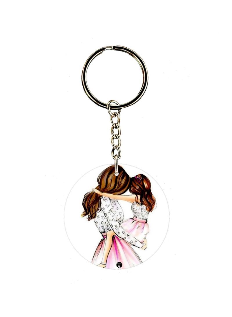 Girl Printed Dual Sided Keychain