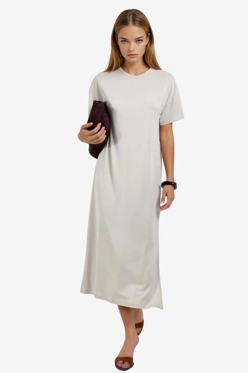 بوسيم BUSEM Loose Fit Midi Dress with Slit