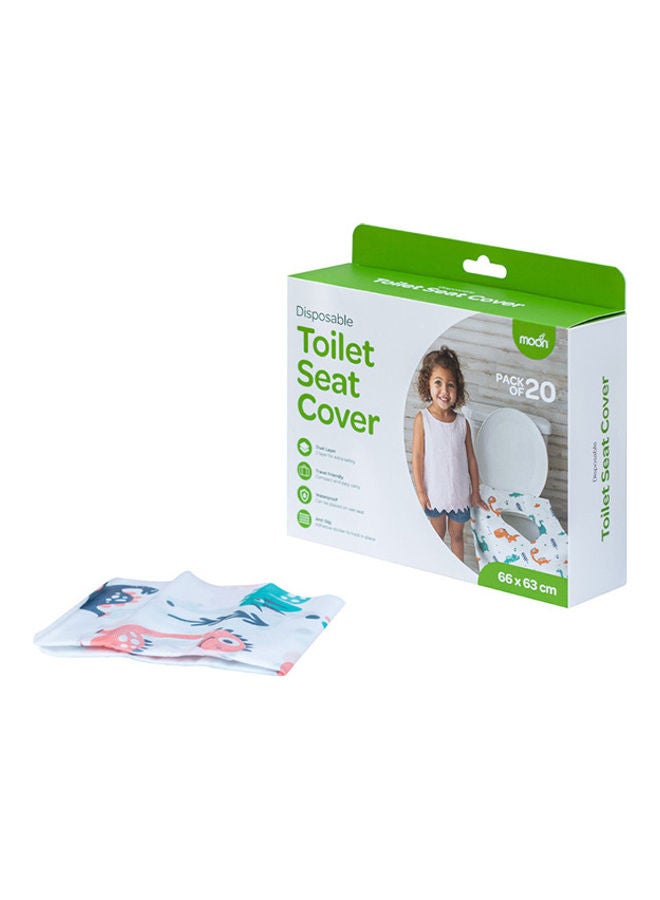 Moon Waterproof Travel Disposable Toilet Seat Cover From 6M And Above To 12 Yrs 66 X 63 Cm Pack Of 20Pcs – Dino Print - Image 1