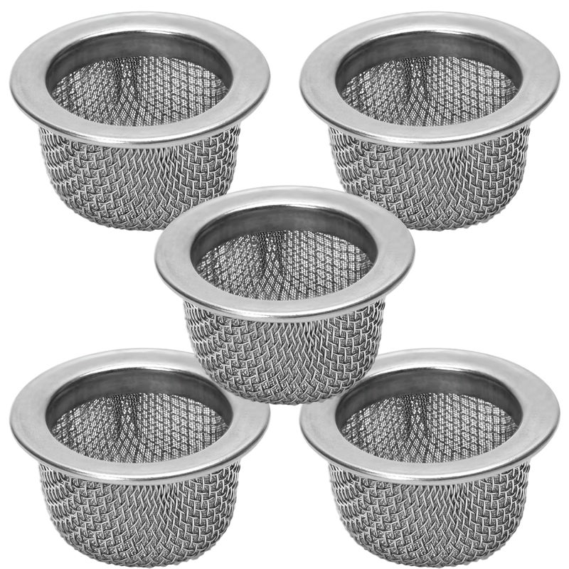 5 PCS Premium Double Filter Cocktail Smoker Screen Bowl Top Mesh Set 13 Diameter Stainless Steel Washable Permanent Smoking Jerky Screens for Cocktails and Whiskey