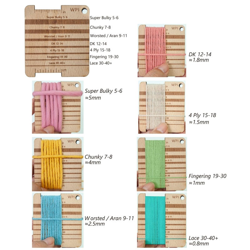Lampstop Wood Knitting Gauge Rulers 3 Set Wood Knitting Guage with Yarn Cutter for Sewing Knitting Crafts - Image 4