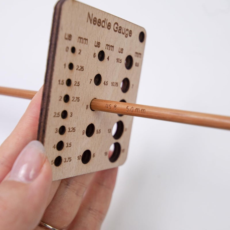 Lampstop Wood Knitting Gauge Rulers 3 Set Wood Knitting Guage with Yarn Cutter for Sewing Knitting Crafts - Image 3