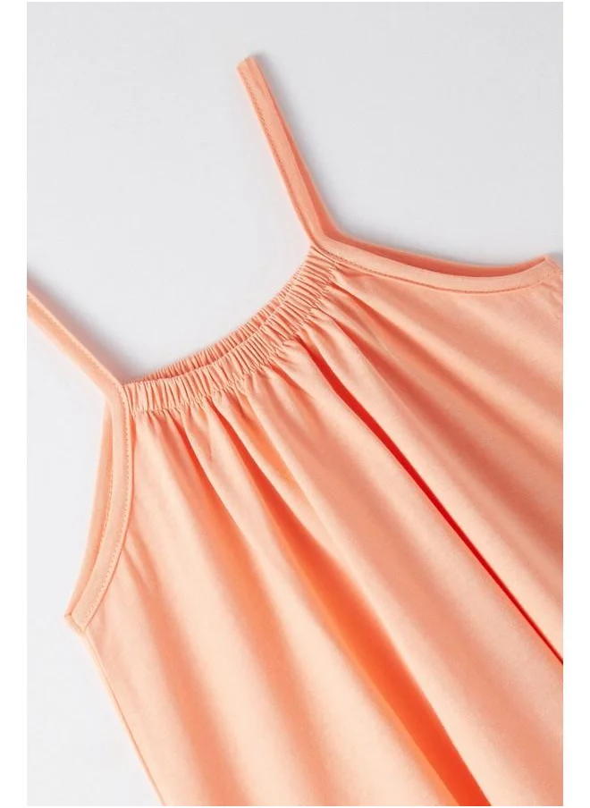 JUNE June Girl Collared Strap Dress Peach