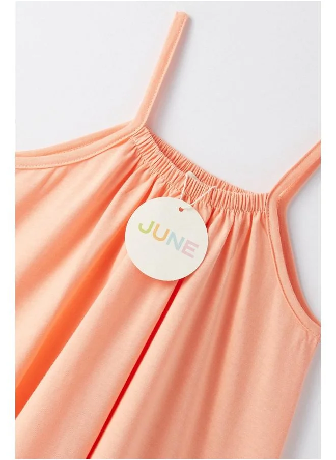 JUNE June Girl Collared Strap Dress Peach