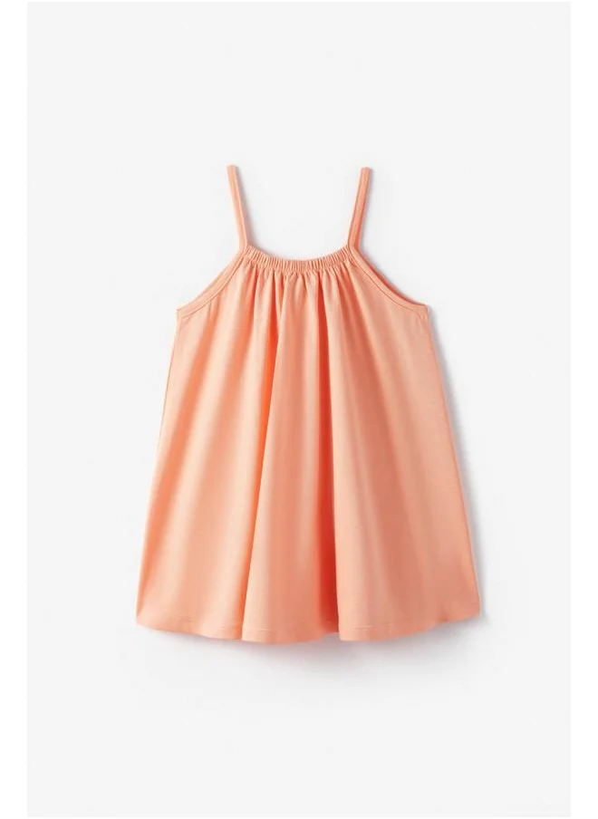 جون June Girl Collared Strap Dress Peach