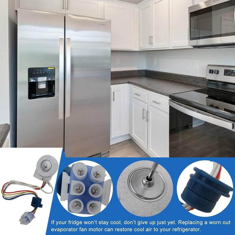 GE Refrigerator Evaporator Fan Motor WR60X10307 Replacement Part - Image 3