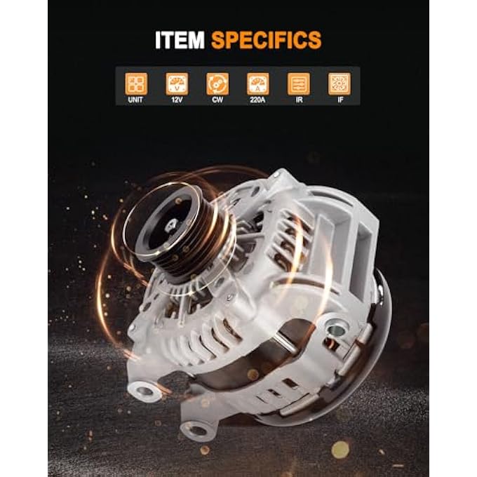 ASAPE New Alternator Fit for 2014 for Chrysler 300 5.7L 2011-2016 for Dodge Durango 5.7L 2012-2014 for Chrysler 300 6.4L 2012-2015 for Jeep Grand Cherokee 6.4L 5.7L, Replace OE 11576 421000-7031 421000-7030 - Image 2