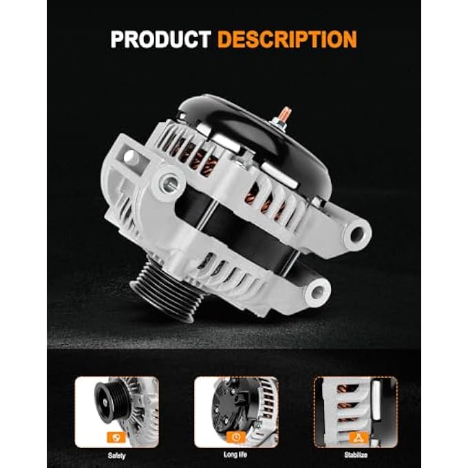 ASAPE New Alternator Fit for 2014 for Chrysler 300 5.7L 2011-2016 for Dodge Durango 5.7L 2012-2014 for Chrysler 300 6.4L 2012-2015 for Jeep Grand Cherokee 6.4L 5.7L, Replace OE 11576 421000-7031 421000-7030 - Image 4