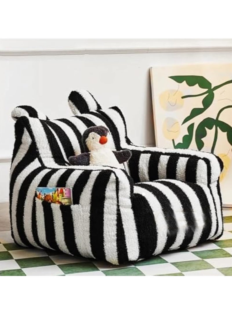 Arabest Kids Sofa Chair Animal Cartoon Sofa, Kid's Sofa Chair Children Cute Cartoon Couch Baby Sofa Seat Non-slip Armchair Animal Design Sofa Toddler Birthday Gift for Boys and Girls, Black Stripe Children's - Image 1
