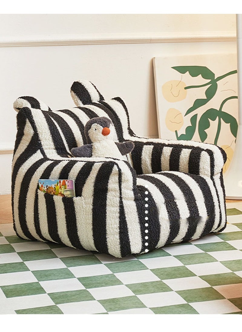 Hihonor - Kids Sofa Chair Animal Cartoon Sofa, Kid's Sofa Chair Children Cute Cartoon Couch Baby Sofa Seat Non-slip Armchair Animal Design Sofa Toddler Birthday Gift for Boys and Girls, Black Stripe Children's - Image 1