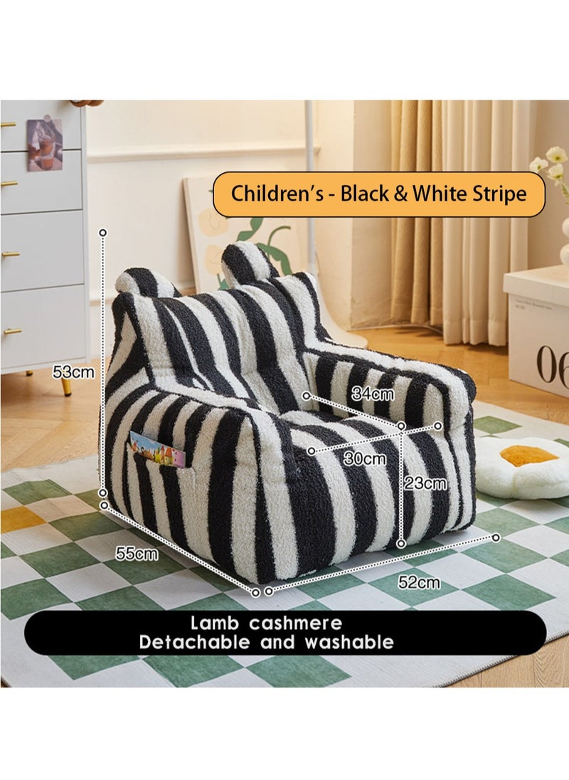 Hihonor - Kids Sofa Chair Animal Cartoon Sofa, Kid's Sofa Chair Children Cute Cartoon Couch Baby Sofa Seat Non-slip Armchair Animal Design Sofa Toddler Birthday Gift for Boys and Girls, Black Stripe Children's - Image 1