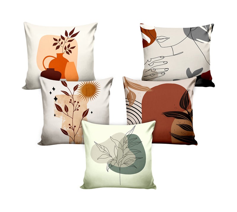 Ultimate Trends Polyester Digital Modern Printed Cushion Cover 24x24 Set of 5, Multi Color(UTCC-New-05_24) - Image 2