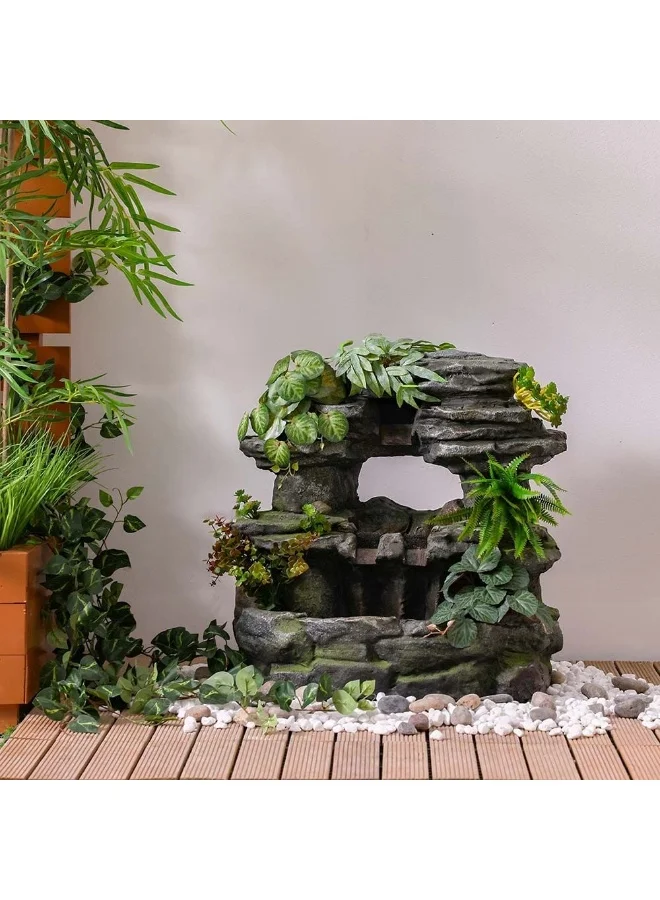 DANUBE HOME Daphne Fountain Made of Polyresin Natural Flowing Water Meditation Modern Design Zen Water Falls Decor For Home Office | Decorative Outdoor Fountain Floor Standing Design Outdoor Decor For Garden Patio Backyard